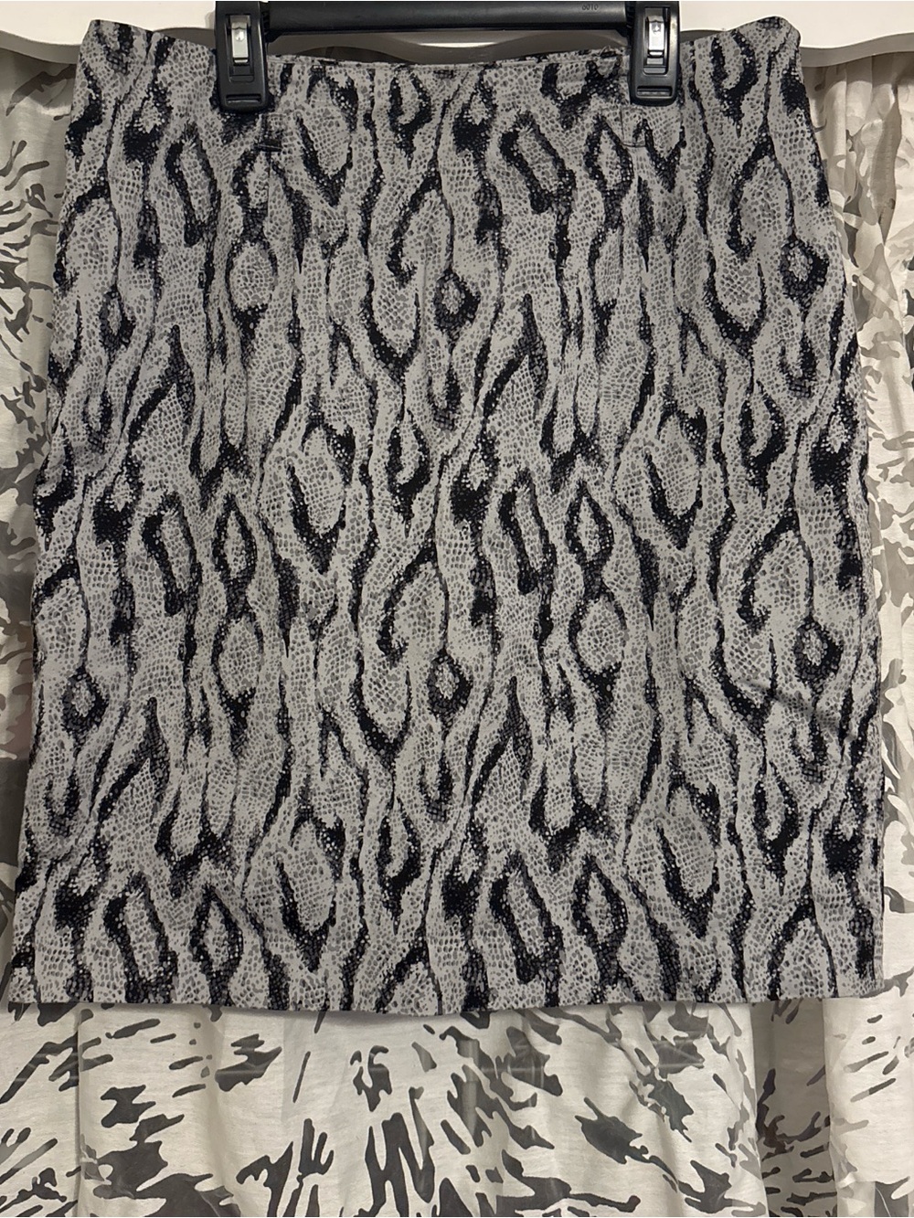 Black and Gray Animal Print Skirt